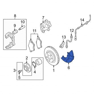 New OEM Genuine Audi, Front Left Brake Dust Shield - Part # 8N0615311A