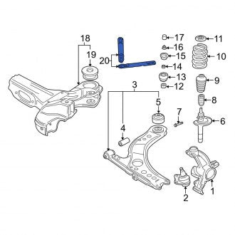 New OEM Genuine Audi, Front Suspension Crossmember Reinforcement - Part # 8N7199401