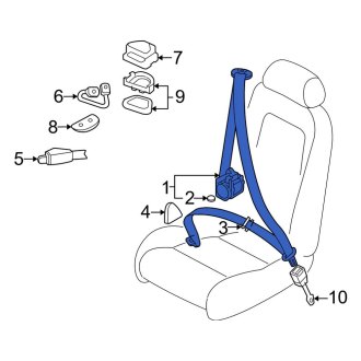 New OEM Genuine Audi, Front Left Seat Belt Lap and Shoulder Belt - Part # 8N7857705D20G