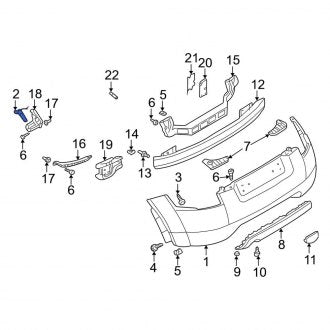 New OEM Genuine Audi, Rear Right Bumper Cover Reinforcement - Part # 8N0807032A