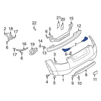 New OEM Genuine Audi, Rear Left Bumper Cover Spacer Panel - Part # 8N0807533A3FZ