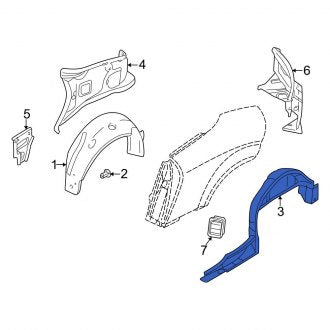 New OEM Genuine Audi, Rear Right Inner Wheel Housing Side Panel - Part # 8N0803422