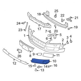 New OEM Genuine Audi, Front Right Outer Grille - Part # 8J0807682F01C