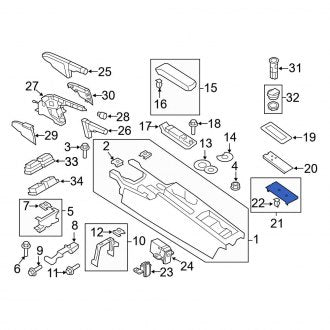 New OEM Genuine Audi, Upper Console Lid - Part # 8J0863274E6PS