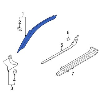 New OEM Genuine Audi, Left Body A-Pillar Trim Panel - Part # 8J8867233BT96