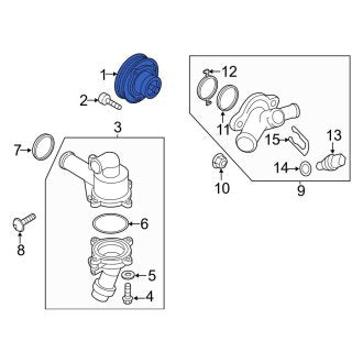 New OEM Genuine Audi, Engine Water Pump - Part # 07K121011K