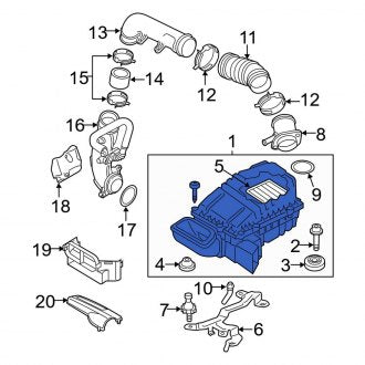 New OEM Genuine Audi, Air Filter and Housing Assembly - Part # 8J0129607C