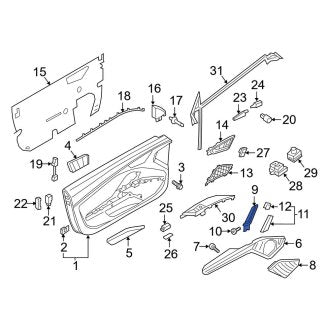 New OEM Genuine Audi, Front Left Interior Door Pull Handle - Part # 8S0867161A27F