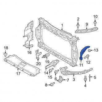 New OEM Genuine Audi, Left Lower Radiator Support Bracket - Part # 8U0805527