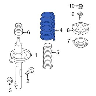 New OEM Genuine Audi, Front Coil Spring - Part # 5N0411105AH