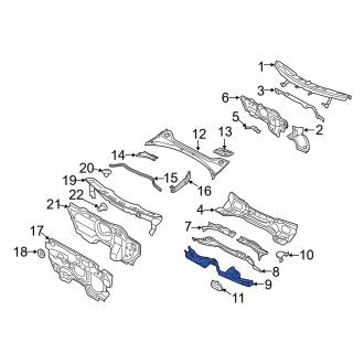 New OEM Genuine Audi, Rear Forward Floor Pan Crossmember - Part # 5N0803531