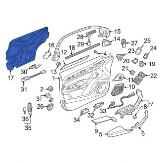 New OEM Genuine Audi, Front Sound Absorber - Part # 8U0810376