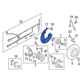 New OEM Genuine Audi, Rear Right Brake Dust Shield - Part # 5N0615612H