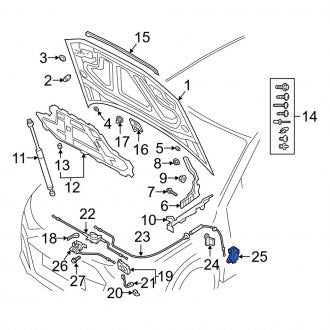 New OEM Genuine Audi, Hood Release Handle Bracket - Part # 83B823633