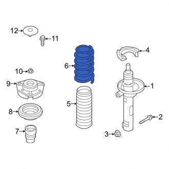 New OEM Genuine Audi, Front Coil Spring - Part # 5Q0411105DR