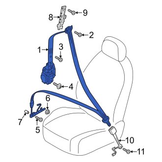 New OEM Genuine Audi, Front Right Seat Belt Lap and Shoulder Belt - Part # 83A857706DV04