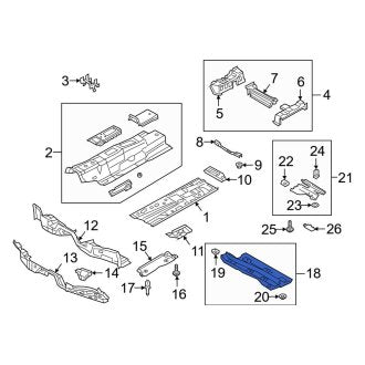 New OEM Genuine Audi, Center Right Floor Pan Splash Shield - Part # 5QF825202