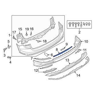 New OEM Genuine Audi, Rear Bumper Cover Support Rail - Part # 83A807462C