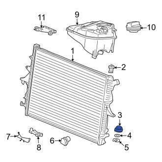 New OEM Genuine Audi, Lower Radiator Insulator - Part # 7L0121275