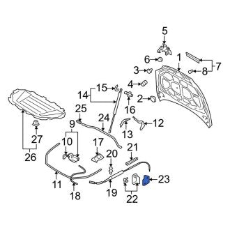 New OEM Genuine Audi, Hood Release Handle Bracket - Part # 7L0823633H