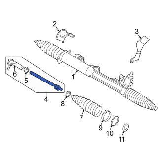 New OEM Genuine Audi, Left Steering Tie Rod Assembly - Part # 7L0422803D