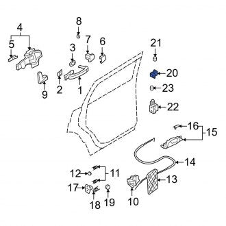 New OEM Genuine Audi, Rear Left Upper Door Hinge - Part # 7L0833401C