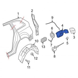 New OEM Genuine Audi, Fuel Filler Door Bracket - Part # 4L0809857B