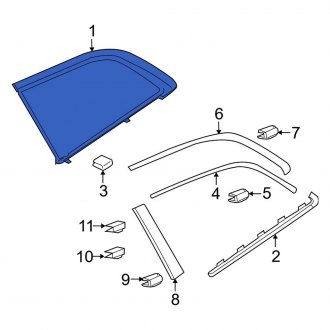 New OEM Genuine Audi, Rear Right Quarter Glass - Part # 4L0845300DNVB