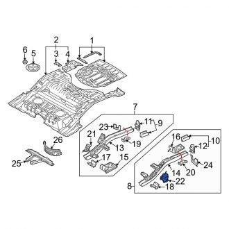 New OEM Genuine Audi, Left Frame Side Member Bracket - Part # 7L8803717C