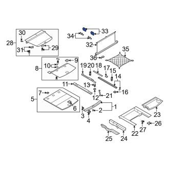 New OEM Genuine Audi, Right Cargo Cover Bracket - Part # 4F9861736EJ50