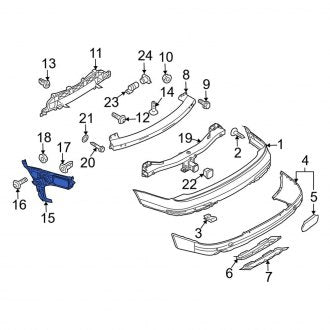 New OEM Genuine Audi, Rear Left Bumper Guide - Part # 4L0807453A