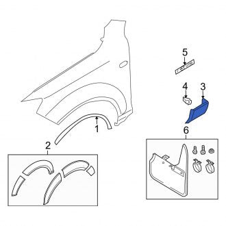 New OEM Genuine Audi, Right Fender Molding - Part # 4L0854960NGRU