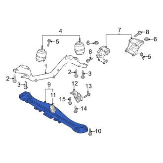 New OEM Genuine Audi, Transmission Crossmember - Part # 7P6399225D