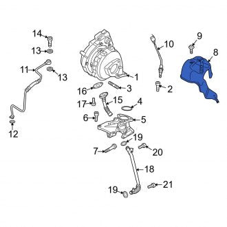 New OEM Genuine Audi, Turbocharger Mount Heat Shield - Part # 059145325BC