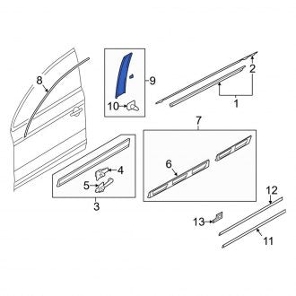 New OEM Genuine Audi, Rear Right Rearward Door Applique - Part # 4L0839904A1P9