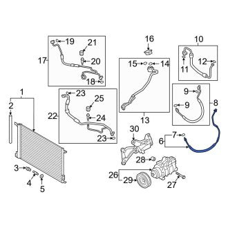 New OEM Genuine Audi, Front A/C Refrigerant Liquid Hose - Part # 4M0816741DA