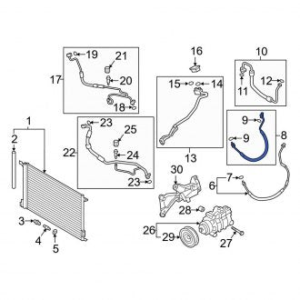 New OEM Genuine Audi, A/C Refrigerant Discharge Hose - Part # 4M0816721DB