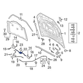 New OEM Genuine Audi, Front Center Hood Release Cable - Part # 4M0823531B