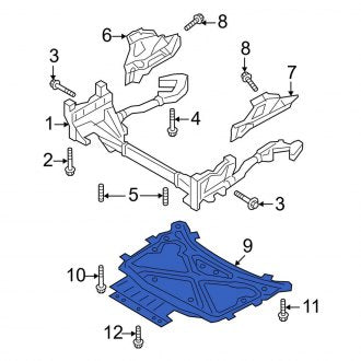 New OEM Genuine Audi, Front Powertrain Skid Plate - Part # 4M1399345F