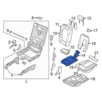 New OEM Genuine Audi, Center Seat Armrest - Part # 4M0883081Q38M