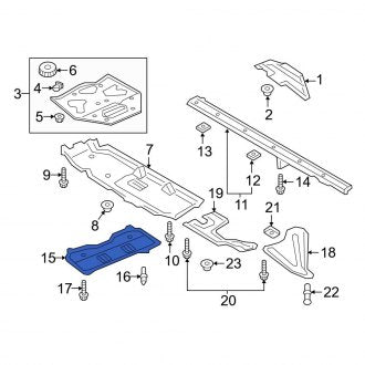 New OEM Genuine Audi, Center Floor Pan Splash Shield - Part # 4M0804033C