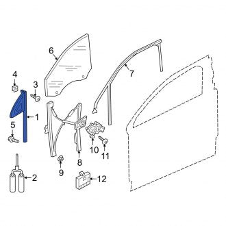 New OEM Genuine Audi, Front Right Vent Window Assembly - Part # 4M0845114C