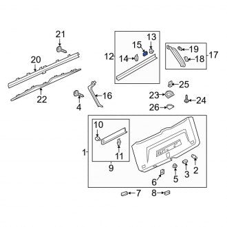 New OEM Genuine Audi, Liftgate Trim Cover Spacer - Part # 8P0863453