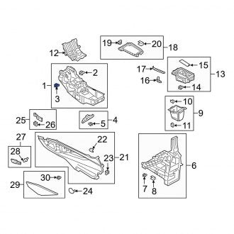 New OEM Genuine Audi, Front Console Bracket - Part # 4KE863531