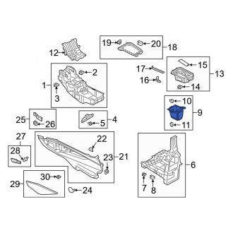 New OEM Genuine Audi, Console Compartment - Part # 4KE864981AHK2