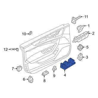 New OEM Genuine Audi, Front Left Door Window Switch - Part # 4K0959851C3Q7