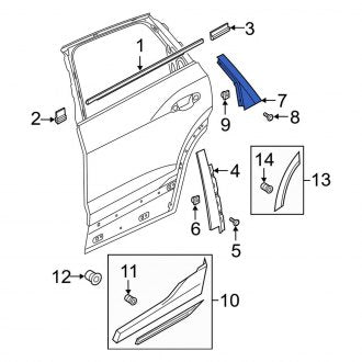 New OEM Genuine Audi, Rear Right Forward Door Applique - Part # 4KE839902