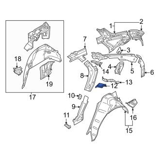 New OEM Genuine Audi, Center Right Body C-Pillar Baffle Plate - Part # 4KE809698