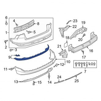 New OEM Genuine Audi, Rear Bumper Cover Spacer Panel - Part # 4KE807833DTB2