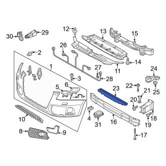 New OEM Genuine Audi, Front Bumper Cover Spacer Panel - Part # 8R0807217A